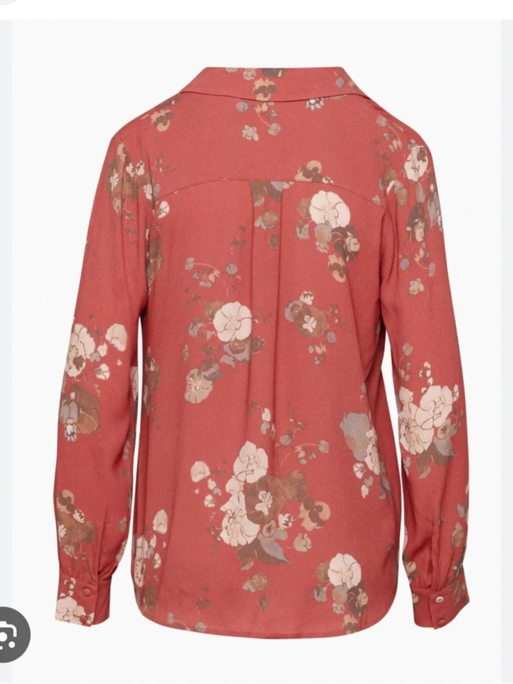 Aritzia Tulum Blouse  Rust Floral - Picture 2 of 9